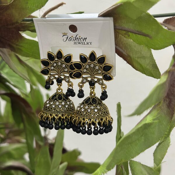 Beautiful black and golden earrings with premium quality