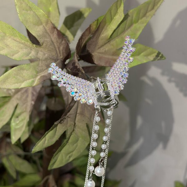 white and golden butterfly hair clip girls big deal